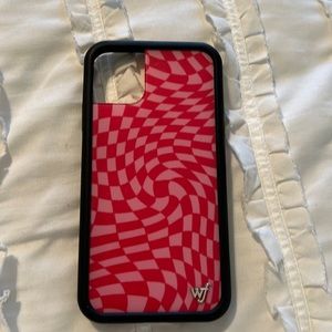 Wildflower pink checkered case iPhone11